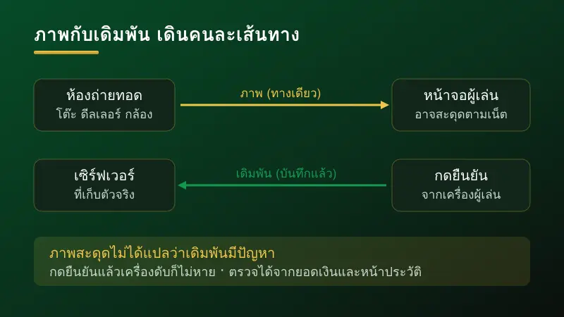 เส้นทางของภาพและเดิมพันในระบบคาสิโนถ่ายทอดสด